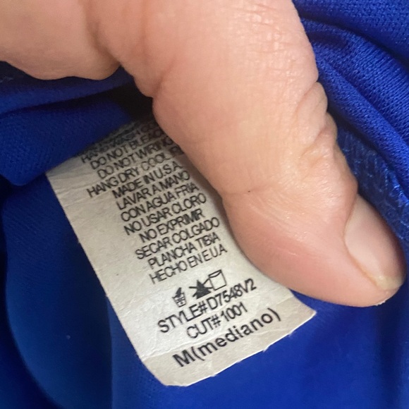 Buttons Royal Blue Leaf Pattern Mini Dress - Picture 5 of 5